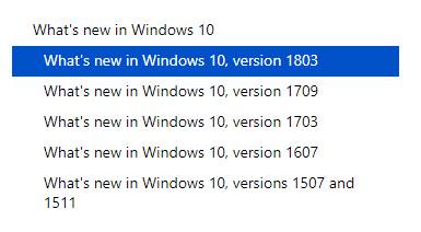 Windows 10 版本 1709 升级到 1803